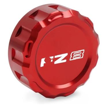 Imagem de Tampa universal do reservatório mestre do cilindro do fluido de freio traseiro CNC acessórios de motocicleta compatíveis com Y&AMAHA Fa&zer FZ8 FZ 8 todos os anos (vermelho)