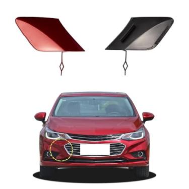Imagem de Capa de gancho de reboque para para-choque dianteiro de carro compatível com Chevrolet Cruze L LS LT 2016 2017 2018 Premier sem RS Pkg 84051802 tampa pequena olho de reboque tampa vermelha
