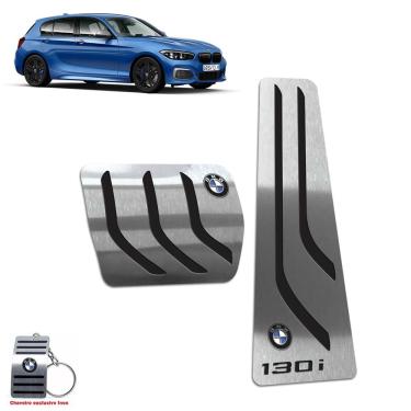 Imagem de Pedaleira Automático Em Inox Bmw 130i 2006 a 2012 Preto