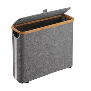 Imagem de Ioensy Cesta de Armazenamento de Papel Higiênico, Recipiente Dobrável, Organizador, Suporte de Lixeira, Cinza, Tamanho real