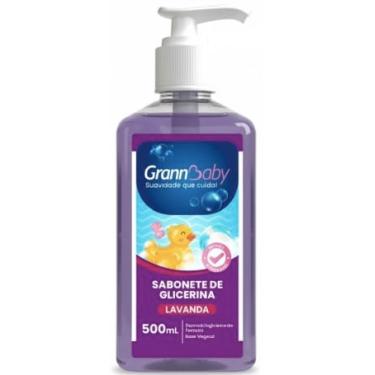 Imagem de Sabonete Líquido GrannBaby Lavanda 500 ml - Base Vegetal Com Glicerina Para Limpeza Suave Da Pele Do Bebê