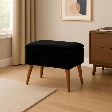 Imagem de Banco Banqueta Para Penteadeira Para Quarto Veludo Pés Palito Estilo R