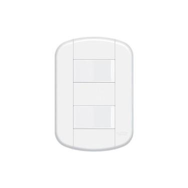 Imagem de Interruptor Simples Duplo Fame Blanc+ Distanciados Com Placa 4x2 Branco