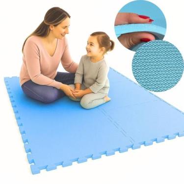 Imagem de Kit 4 Placas Tatame EVA 50x50x1cm Total 1m Econômico com Pequenos Defe