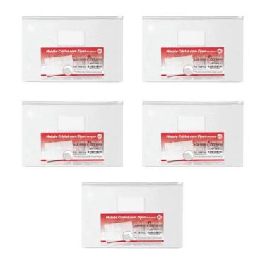 Imagem de Pasta malote com ziper cristal 352x227mm 05 unidades - dac