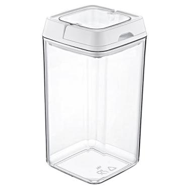 Imagem de Pote de acrílico hermético quadrado tampa 1,5 litros branco