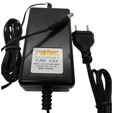 Imagem de Fonte Compatível Bivolt para Playstation 1 Slim/Fat - 7,5V 2A - Starfo