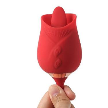 Imagem de Vibrador Brinquedo Sexual Massageador Íntimo Rosa de Silicone com Funç