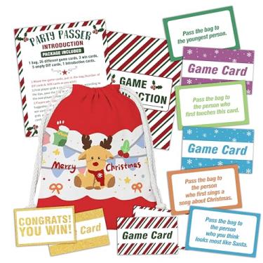 Imagem de Jogo de Passes de Natal - Jogo divertido de festa de Natal, 44 cartas com uma bolsa para amigos da família - Casa, escritório, sala de aula, atividades de festas de fim de ano para adultos - A05