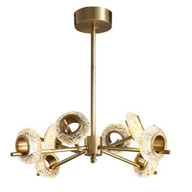 Imagem de Lustre moderno de teto, luminária pendente de latão, led dourado, criativa para sala de jantar, quarto (cobre 8)/cobre/8 luminária pendente, luminária pendente