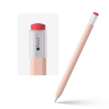 Imagem de ELETIUO Capa de silicone compatível com Apple Pencil 2ª geração, capa protetora com suporte e acessórios compatíveis com iPad Pro 11 de 12,9 polegadas, rosa