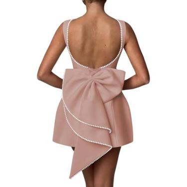Imagem de Vestido de festa Aosadin sem mangas com fenda Satin Dusty Rose 26W