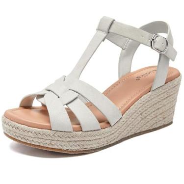 Imagem de Sandálias Luoika Wide Wedge Platform com alça de tornozelo para mulher