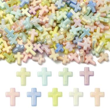 Imagem de UR URLIFEHALL 550 peças de contas cruzadas aleatórias de acrílico cor doce crucifixo soltas espaçadoras para fazer joias de Páscoa faça você mesmo colar pulseira brincos suprimentos