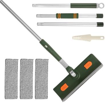 Imagem de Rodo de janela com 4 almofadas de microfibra, limpador de janela com cabo longo de 160 cm, kit de lavagem de janelas, limpador de porta de vidro, ferramenta de limpeza portátil para chuveiro, piso