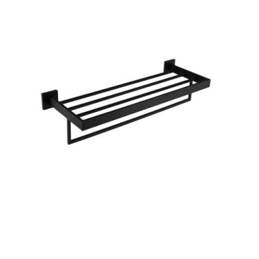 Imagem de Ferragens de banheiro preto fosco para banheiro toalheiro de aço inoxidável 304 suporte de papel higiênico suporte de sabão líquido barra de toalha vaso sanitário moderno (conjunto de 2 barras 60 cm