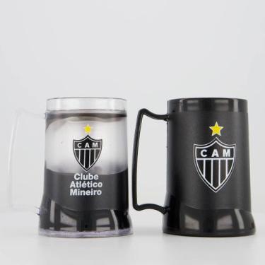 Imagem de kit com 2 Canecas em Gel Atlético Mineiro Preto - Licenciados, Único