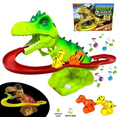 Imagem de Pista Escorregador Dinossauro De Brinquedo Com Luz E Som Rex - Europio