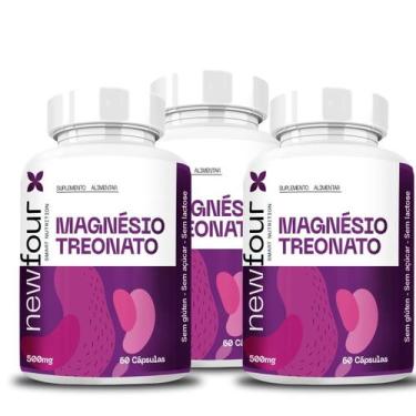 Imagem de Suplemento Magnésio Treonato 60 Cápsulas Kit 03 Unidades - New Four