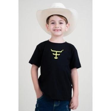 Imagem de CAMISETA INFANTIL TEXAS FARM - CIM036 - PRETO/ AMARELO NEON-Masculino