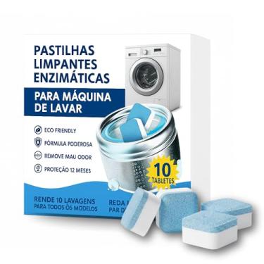 Imagem de Limpa Maquina de Lavar Roupas em Tabletes/Pastilhas kit c/10 und | 10 Ciclos de Limpeza e Higienização para todas as maquinas de Lavar Roupas c/tampa frontal ou superior