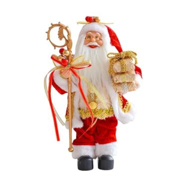 Imagem de Baoblaze Estatueta de Papai Noel de Natal, enfeite de Papai Noel em pé, para escritório, sala de estar, vitrine de loja, casa, Style a
