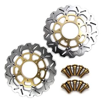 Imagem de Discos de freio dianteiro Arashi Rotores com parafusos de montagem para Suzuki VZR1800N BOULEVARD M109R 2006-2015, VZR 1800 BOULEVARD M109 R 17, VZR1800T BOULEVARD M109R INTRUDER 06-12 Ouro
