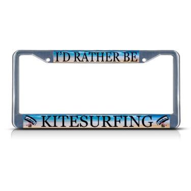 Imagem de Fastasticdeals I'd Rather Be Kitesurfing Kitesurfing Kite Surfing Capa com suporte para placa de licença