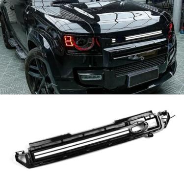 Imagem de Grade de para-choque de LED para carro, tiras decorativas, grade de corrida, grade de para-choque frontal compatível com Defender 90 110 130 2020-2025 Exterior