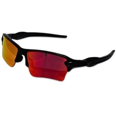 Imagem de Óculos Masculino De Sol Ciclismo Corrida Para Esportes (F. Preta Lente Azul)