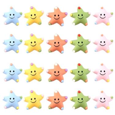 Imagem de Uonlytech 25 peças criativas em forma de estrela, enfeite de geladeira, decoração de estrela de resina para acessórios de geladeira, cor aleatória