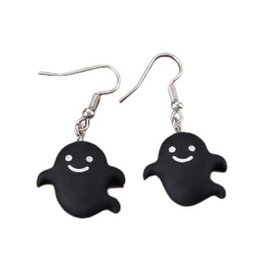 Imagem de 5 peças de brincos de Halloween para mulheres, abóbora, fantasma, gato, roupas de Halloween, acessórios de bijuteria, 2inch, Liga de aço, Sem pedra preciosa