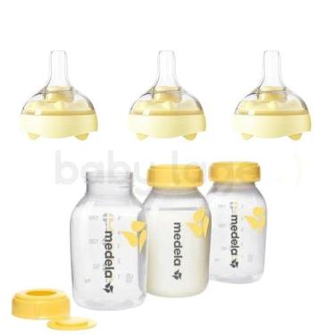 Imagem de Kit 3 Mamadeira Calma Medela 150ml sendo 3 Bicos de Mamadeira Calma Me