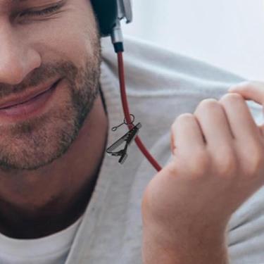 Imagem de 1 peça acessórios de microfone profissional preto clipe de hardware com clipe de colar anel 7,5 mm anel telefone celular microfone sem fio acessórios especiais