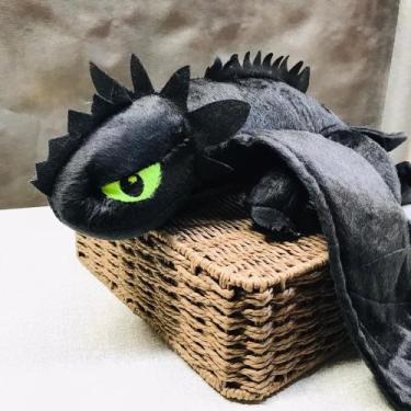 Imagem de Dragão De Pelúcia Gigante 60cm Preto  - R.H STORE