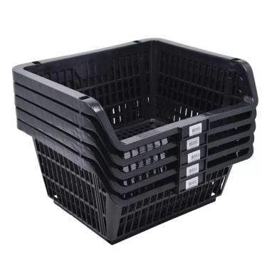 Imagem de Conjunto 5 Cestos Expositor Empilhável Preto Presto