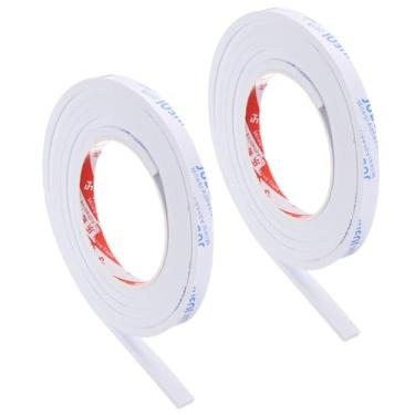 Imagem de Fita de espuma isolante de 0,9 cm L x 0,5 cm de comprimento x 1,6 m, 2 rolos de EVA autoadesivo para isolamento térmico de janela de porta de tubo à prova de som, antivibração, colisão branca