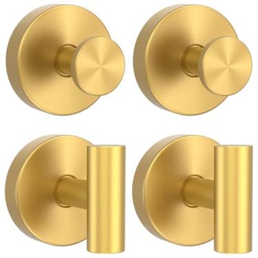 Imagem de KHZSPP 4 ganchos de ventosa, ganchos de chuveiro de aço inoxidável reutilizáveis, cabide de toalha de parede para banheiro, cozinha, porta de vidro, janela