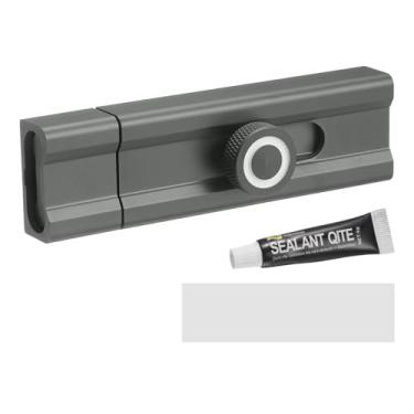 Imagem de PATIKIL Trava de trava deslizante de 10 cm, 2 peças de liga de alumínio sem chave, trava deslizante de segurança para porta embutida ou embutida para armário de porta de quarto para evitar sair, cinza