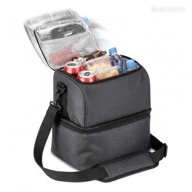 Imagem de Bolsa Isotérmica Multifuncional Cinza com Alça Confortável - Perfeita para Aventuras ao Ar Livre, Parques, Piqeuniques, Clubes - Lanches e Praia