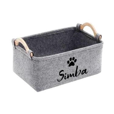 Imagem de Ｂｅｓｇａ Cesto organizador dobrável de feltro para brinquedos de cachorro e gato, com grande capacidade, ideal para guardar brinquedos, roupas e toalhas, Cinza Claro