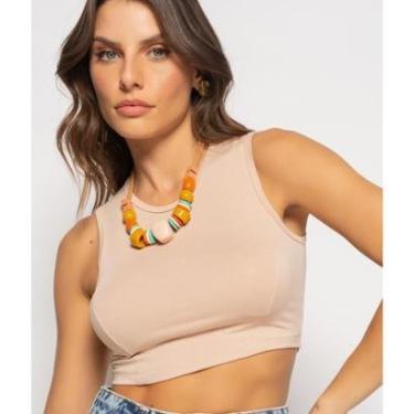 Imagem de Cropped Salvatore Fashion Regata Recorte Malha Feminino-Feminino