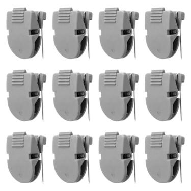 Imagem de Mabor 12 peças de clipes de cubo para paredes de tecido, ganchos de plástico para painel de tecido, clipes de parede para pendurar fotos, notas, memos, cabos de dados, cinza