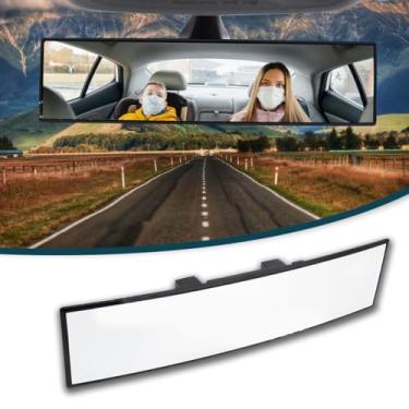 Imagem de Couslcd Espelho retrovisor para carro, espelhos retrovisores panorâmicos convexos de encaixe interno de 30,7 cm, ângulo amplo antirreflexo HD e redutor de ponto cego, universal para veículos SUV
