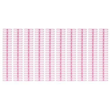 Imagem de Pente de encadernação de plástico espinhos 30 anéis comprimento personalizável profissional de alta capacidade para cadernos de folhas soltas diários calendários de mesa 19 mm (Rosa)