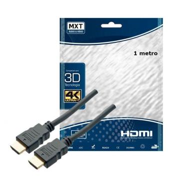 Imagem de Cabo Hdmi 1 Metro 2.0 4k Ultra Hd Pino Dourado - Mxt