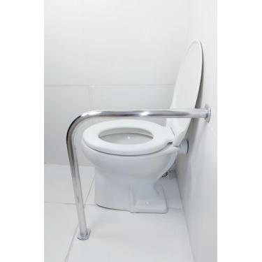 Imagem de Barra De Apoio Para Vaso Sanitário 60x50 Em L De Alumínio - AD ORIGINA