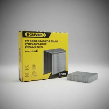 Imagem de Kit 5000 Grampos 22mm Grampeador Pneumatico Bateria Eletrico - RR CASA
