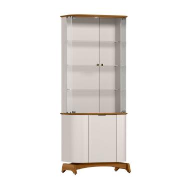 Imagem de Cristaleira Para Sala De Jantar Com Portas Em Vidro Serena Off White/ypê - New Ceval