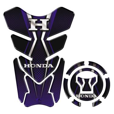 Imagem de Kit Protetor Tanque Adesivo Moto Honda Acima 2018 Azul Azul